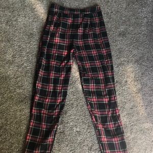 Red and black plaid pants